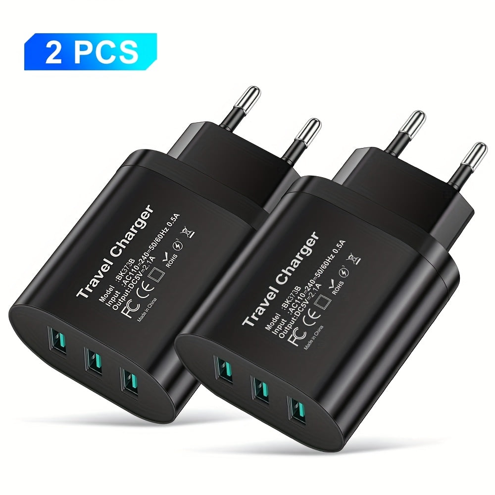 3-портовое USB-зарядное устройство для быстрой зарядки, дорожный адаптер, белый и черный