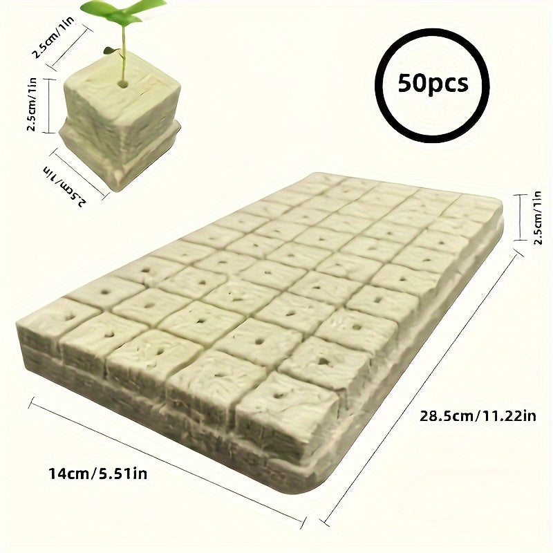 50/100 Pcs Hydroponic Rock Wool Plant Seedling Growing Medium for Cultivation