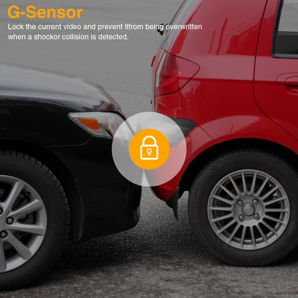 Dual Dash Cam 1080P Front 720P Inside Night Vision Loop Recording G-Sensor Wide Angle