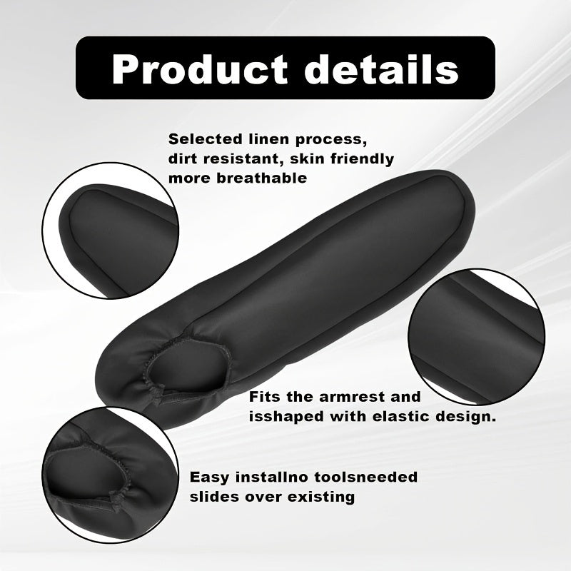 Paquete de 2 fundas para reposabrazos del asiento delantero del coche, protectores de tela, fundas para reposapiés universales para furgoneta y autobús
