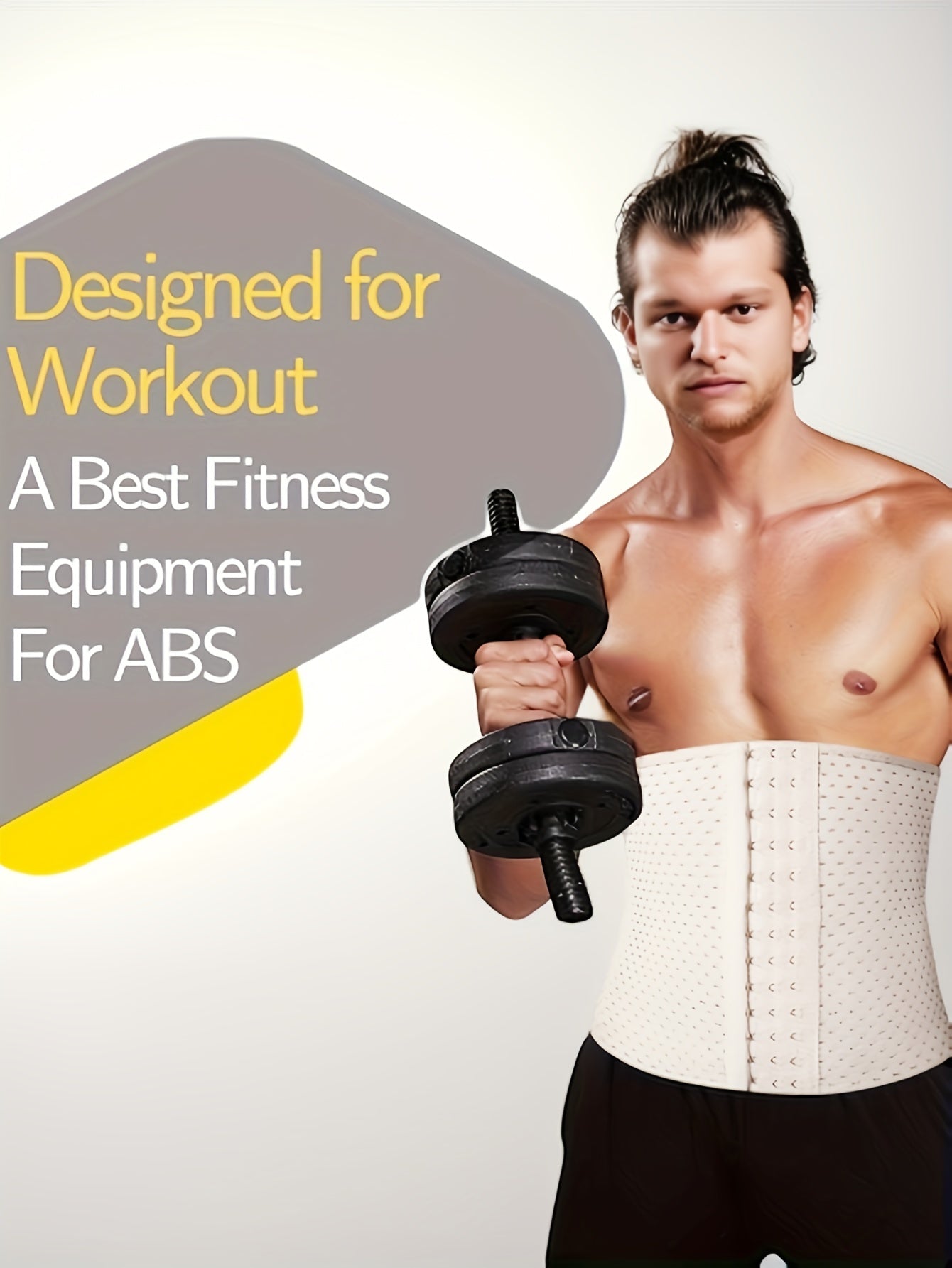 Men's Polyester Waist Trainer Corset Breathable Knit Fabric Tummy Control Solid Color