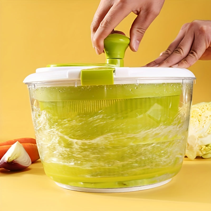 Plastic Salad Spinner Vegetable Dryer Manual No Electricity Kitchen Tool