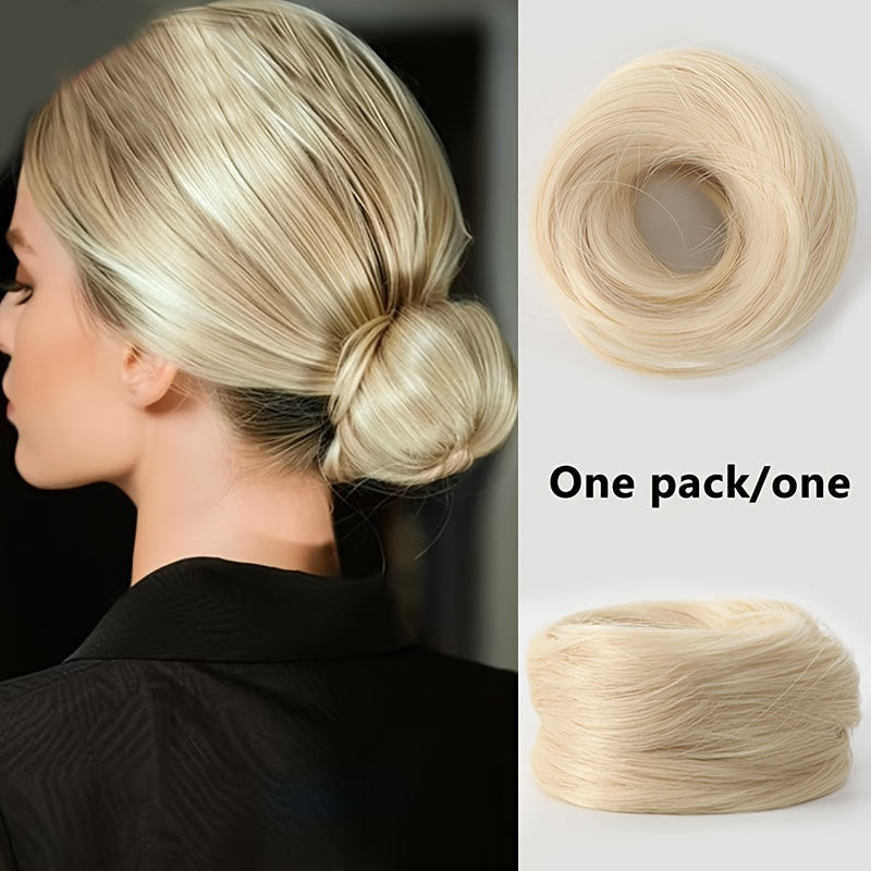 Women's Synthetic Straight Hair Bun Hairpiece Natural Look All Ages
