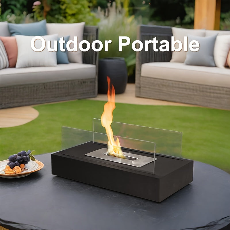 Portable Alcohol Fireplace Heater Lamp with Glass and Metal for Romantic and Social Events