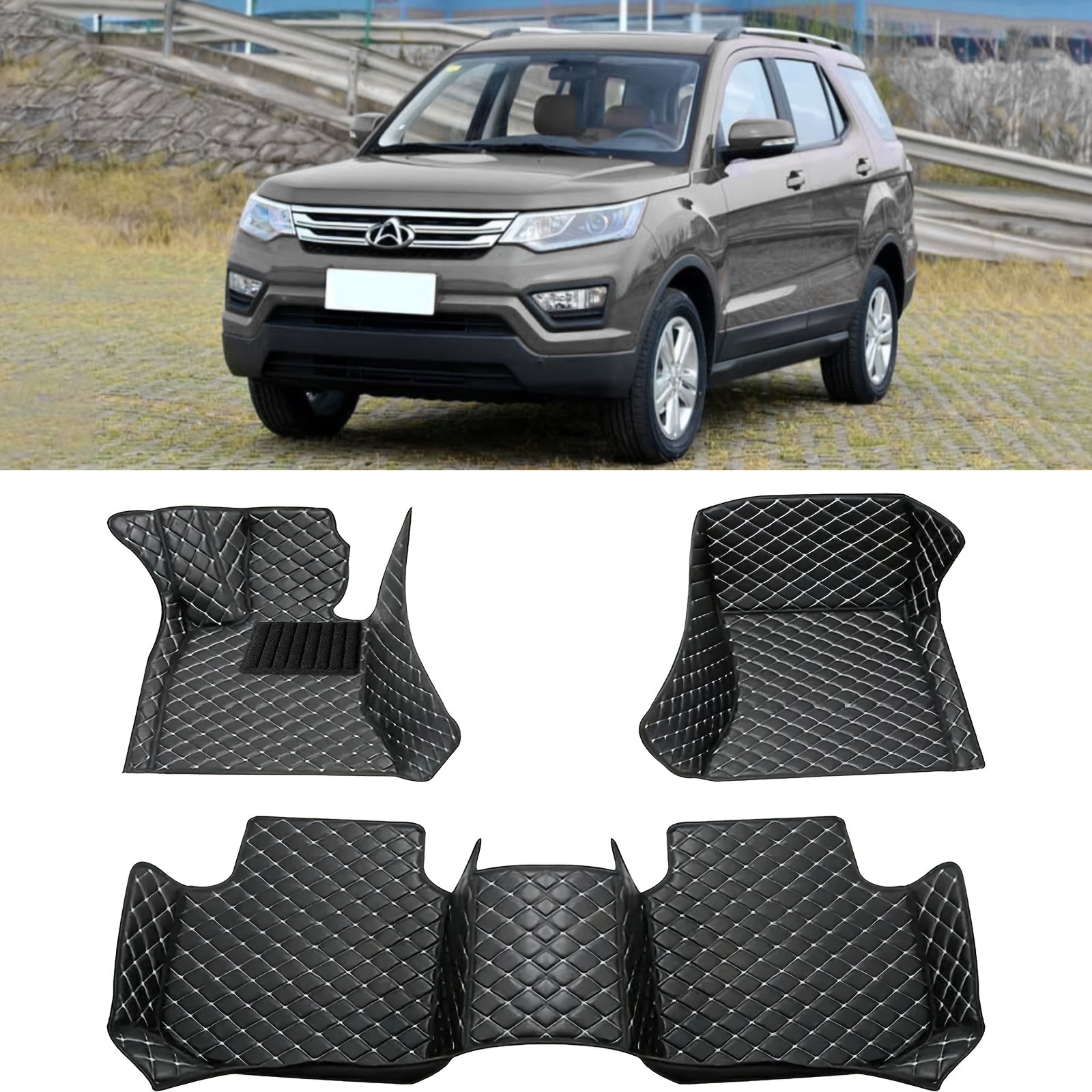 SUV Floor Mat Faux Leather Waterproof Dustproof All-Weather Fit