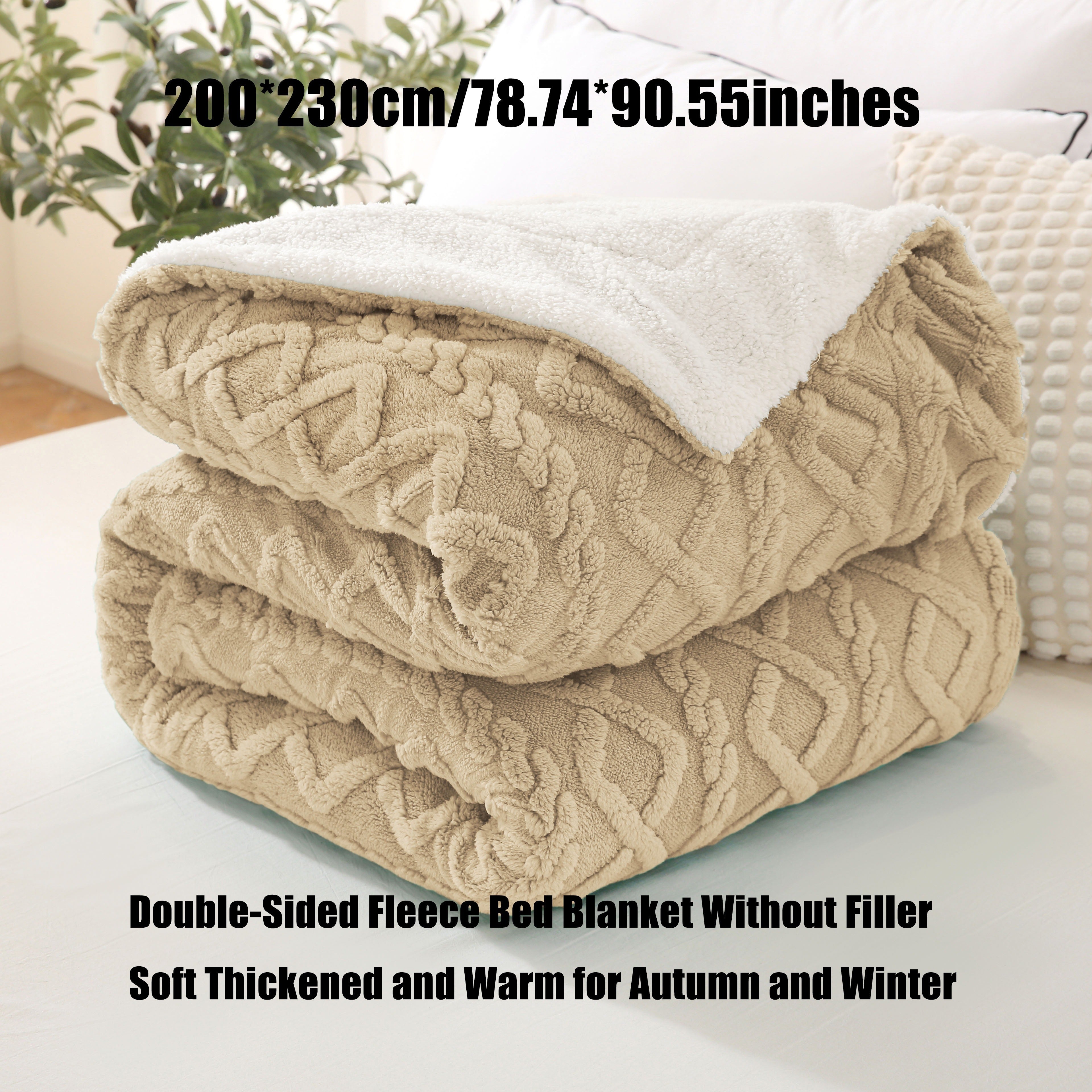 Double-Layer Ultra-Soft Blanket with Wave Pattern for All-Season Comfort