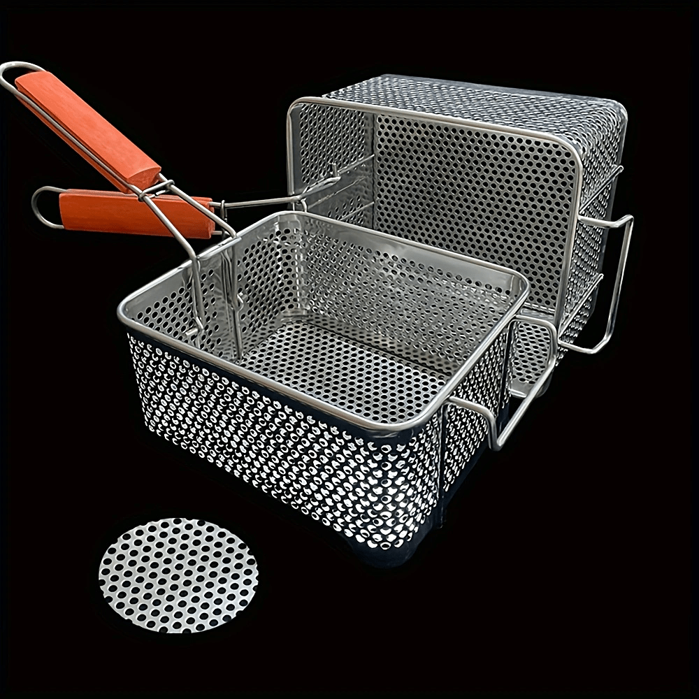 Qattiq po'latdan yasalgan qozoncha, tutqich bilan, havo qovurish va chuqur qovurish uchun