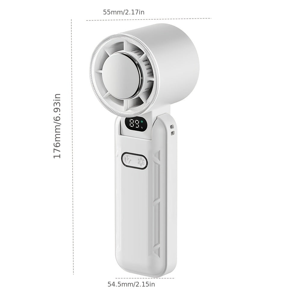 Portable USB Rechargeable Mini Fan with Neck Design, Ice-Cool Technology, Pink or Blue