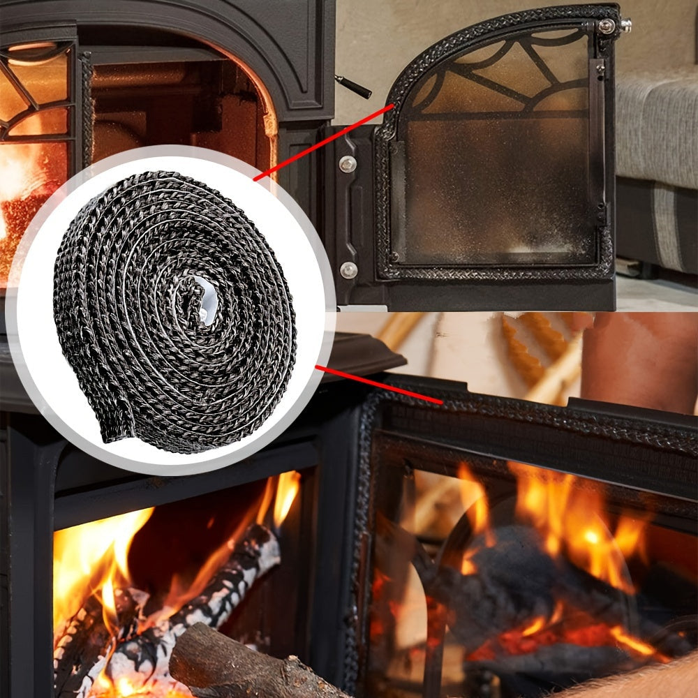 High-Temperature Fiberglass Stove Gasket Rope 2.5m Flame-Resistant Insulation