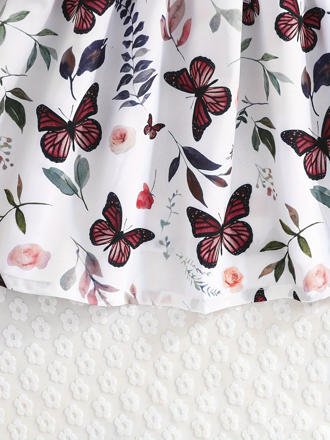 Girls Butterfly Print Casual Dress with Long-Sleeved Jacket for Spring Fall