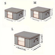 Large Capacity Waterproof Moisture-Proof Storage Bag with Houndstooth Pattern for Clothing and Quilts