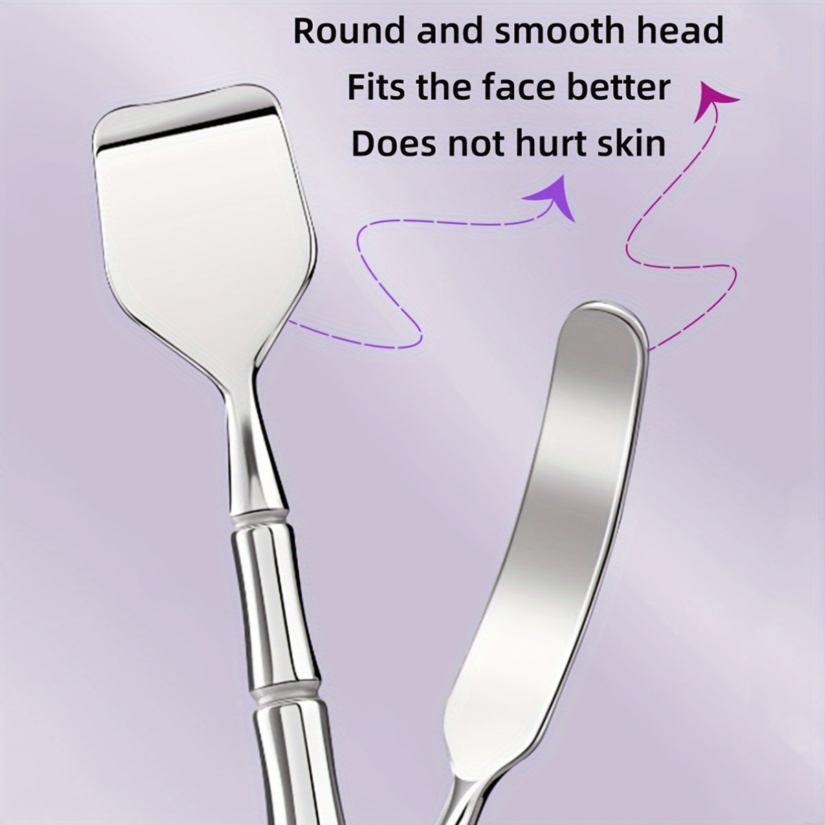 Unisex Stainless Steel Blackhead Scraper Set with Leather Handle and Dual Purpose