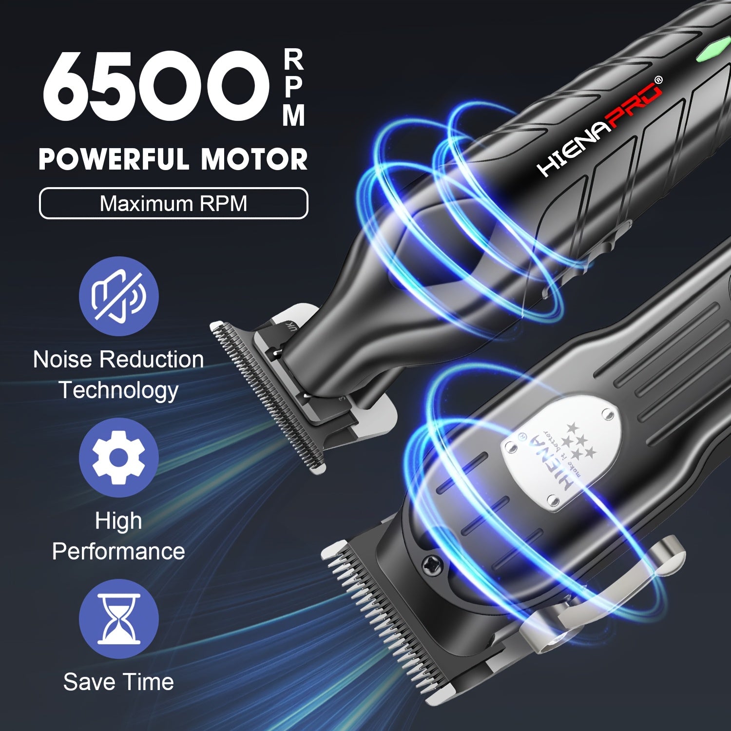 Professional Men's Salon Electric Haircutting Scissors USB Rechargeable Set