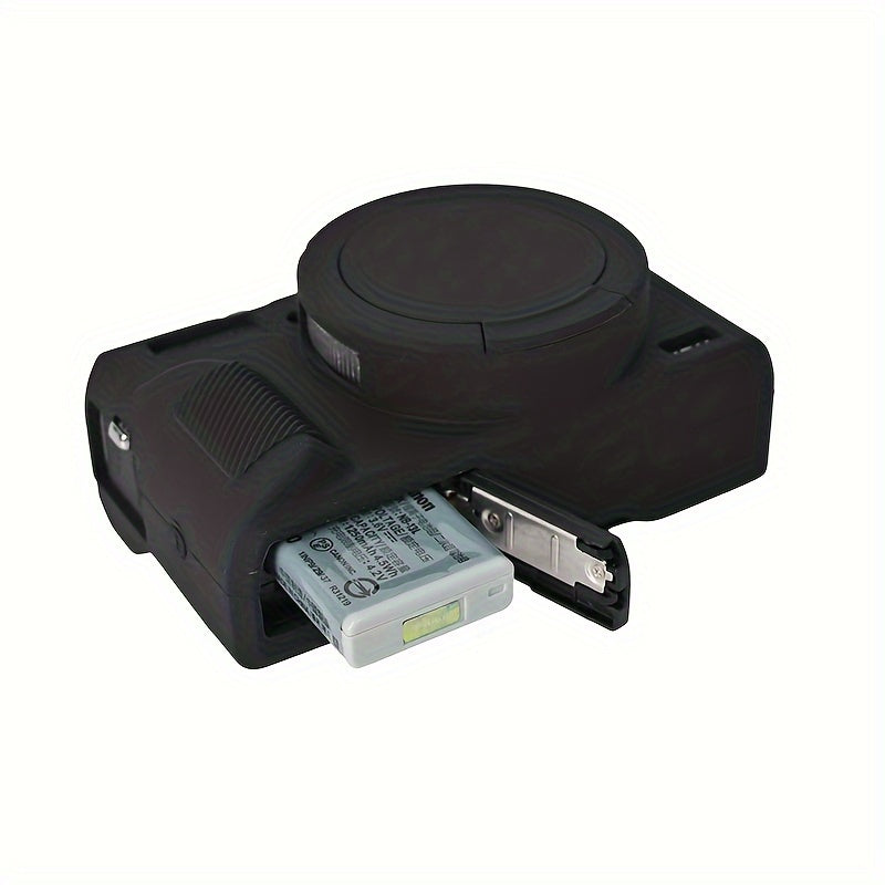 Funda de silicona para cámara para Canon G7 X Mark III con tapa de lente desmontable negra