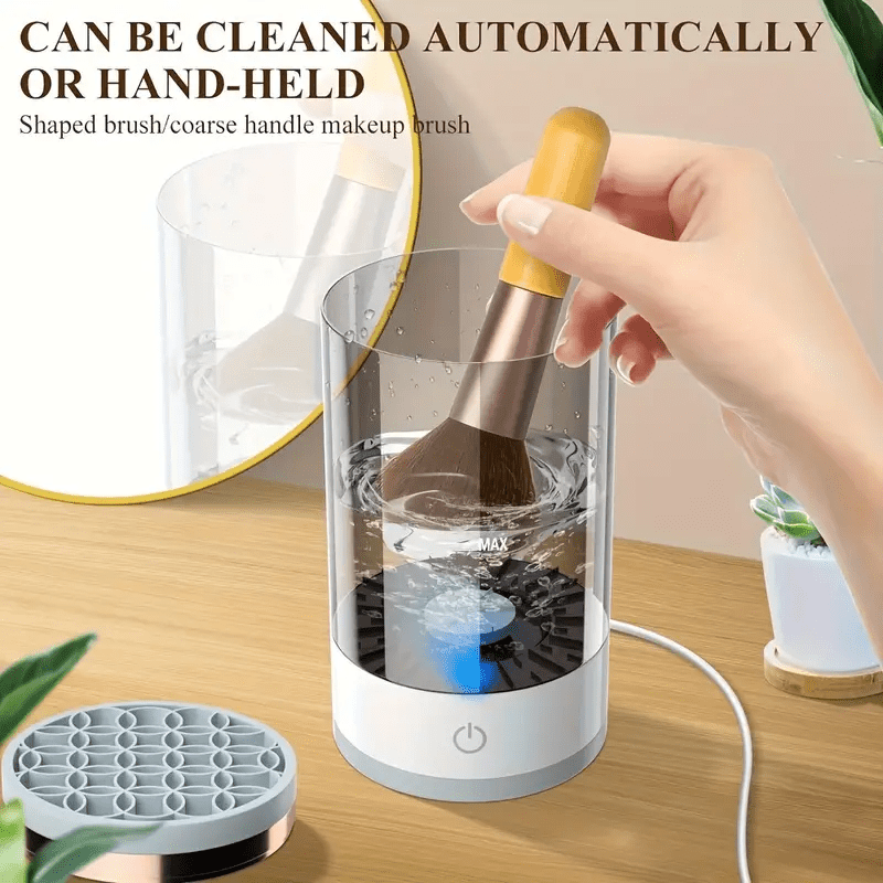 USB-Powered Makeup Brush Cleaner Deep Cleaning Washing Drying Portable Compact Travel Home Use