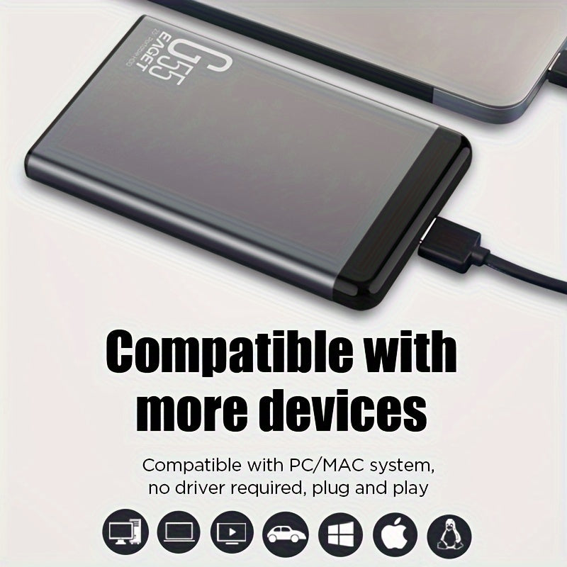 6.35cm Portable External Hard Drive 500GB 1TB USB 3.0 Metal Enclosure for PC MacBook PS4 Xbox Smart TV