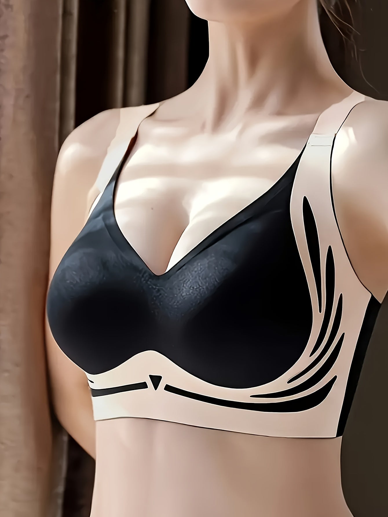 Women Seamless Lift Correction Sports Bras V-Neck High Support Non-Padded