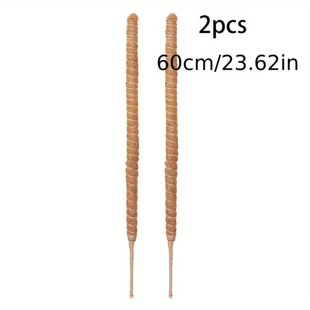 2-Pack Metal Moss Poles for Monstera Climbing Plants Indoor Garden Vine Support Stakes with Coconut Fiber Rope