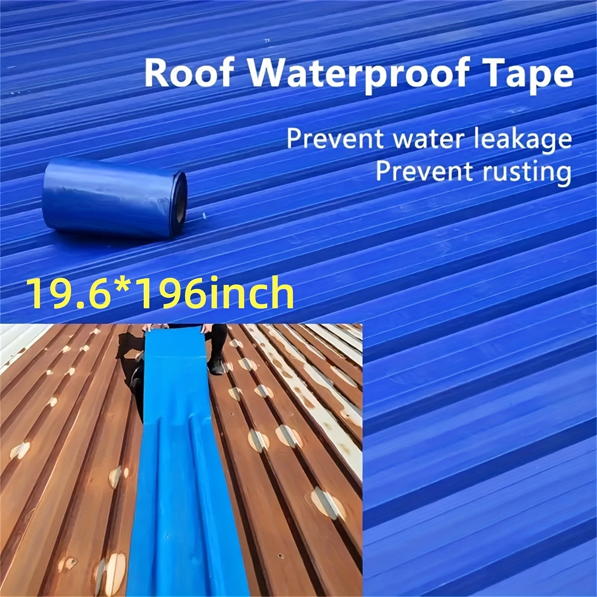 Industrial Waterproof Roof Tape PE Material for Metal Surfaces Rust Leak Prevention 49.78x497.84 cm