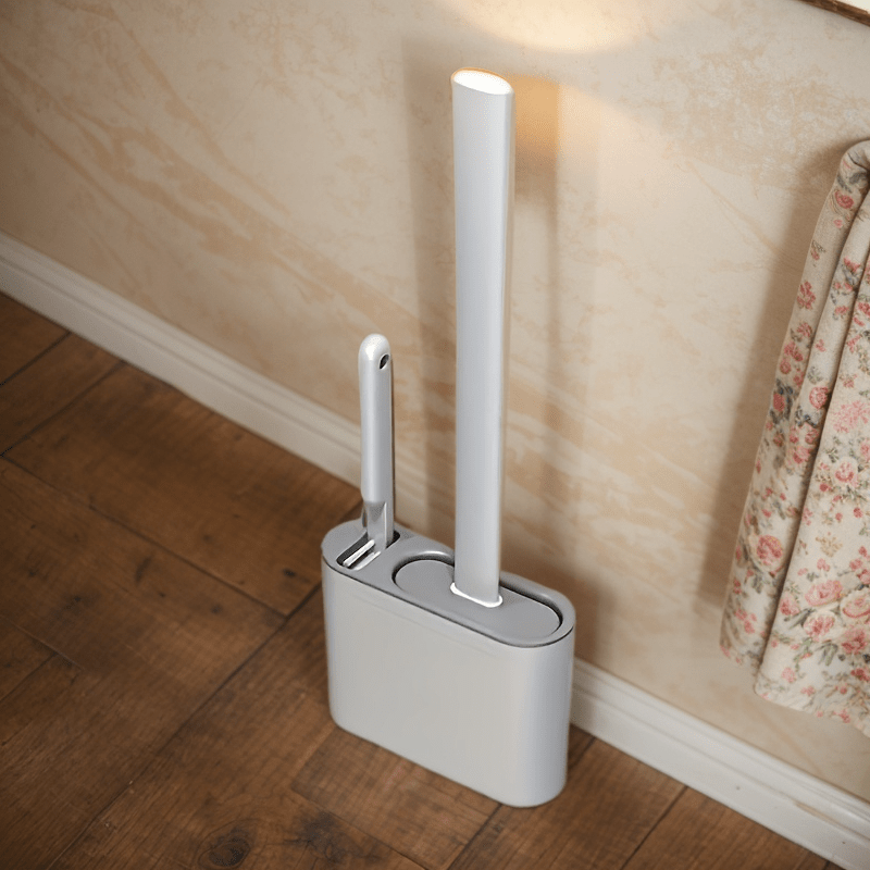 Wall-Mounted Toilet Brush Set with Long Handle Compact Space-Saving Cleaning Tool