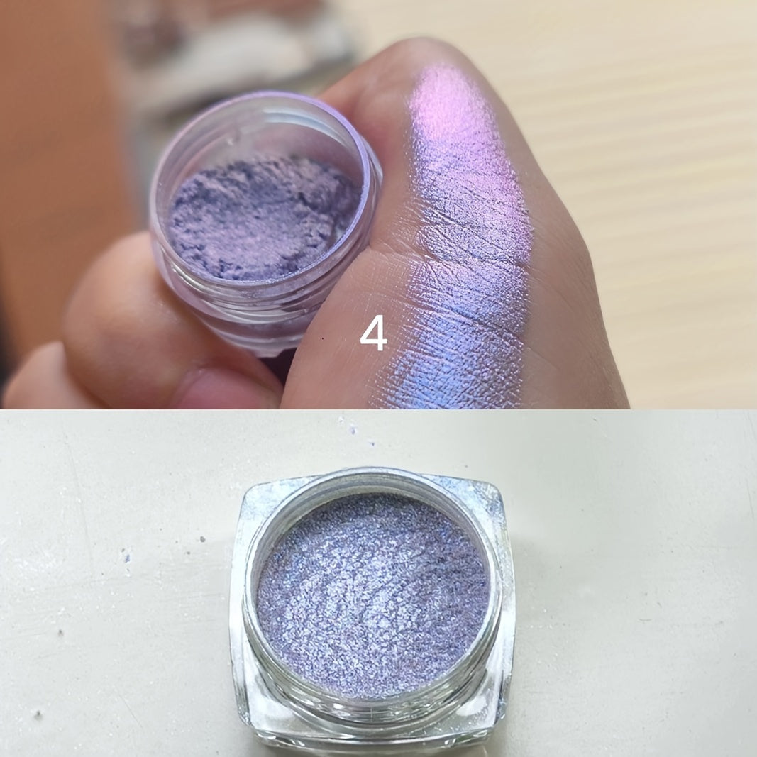 Women Metallic Chameleon Glitter Eyeshadow Powder Chrome Blue Purple Highlighter