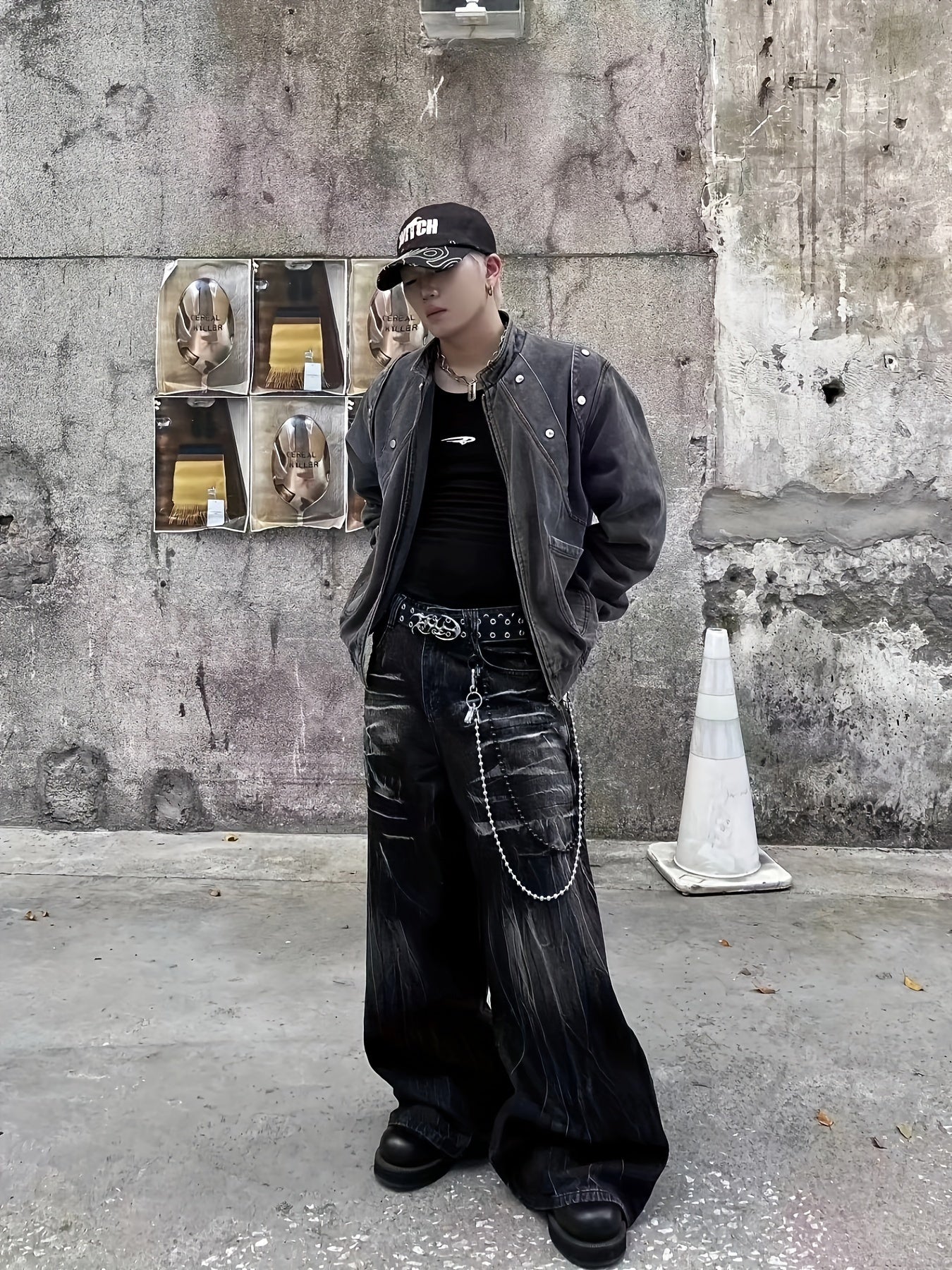 Мужские широкие джинсы с широкими штанинами в уличном стиле свободного кроя, неэластичные, для всех сезонов