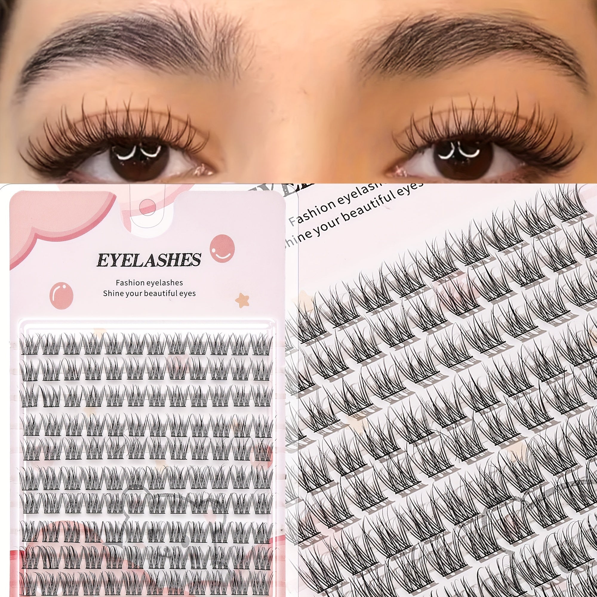 False Eyelashes Cartoon Style Natural Look C Curl 10-12mm Reusable Single Pair