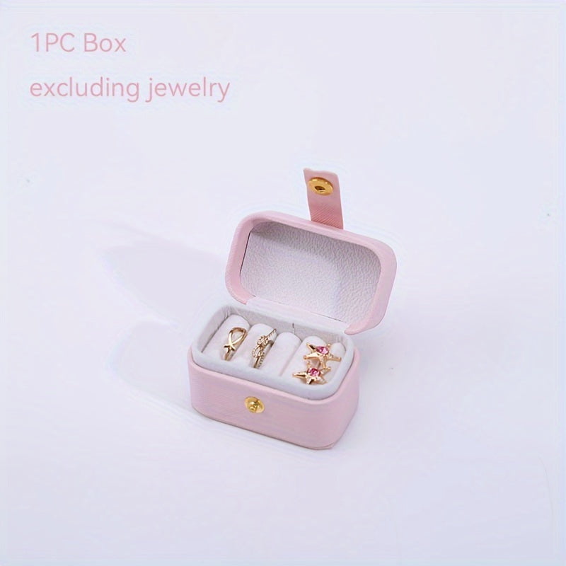 Мини-органайзер для путешествий из искусственной кожи для украшений с кейсом для колец, серег и гвоздиков