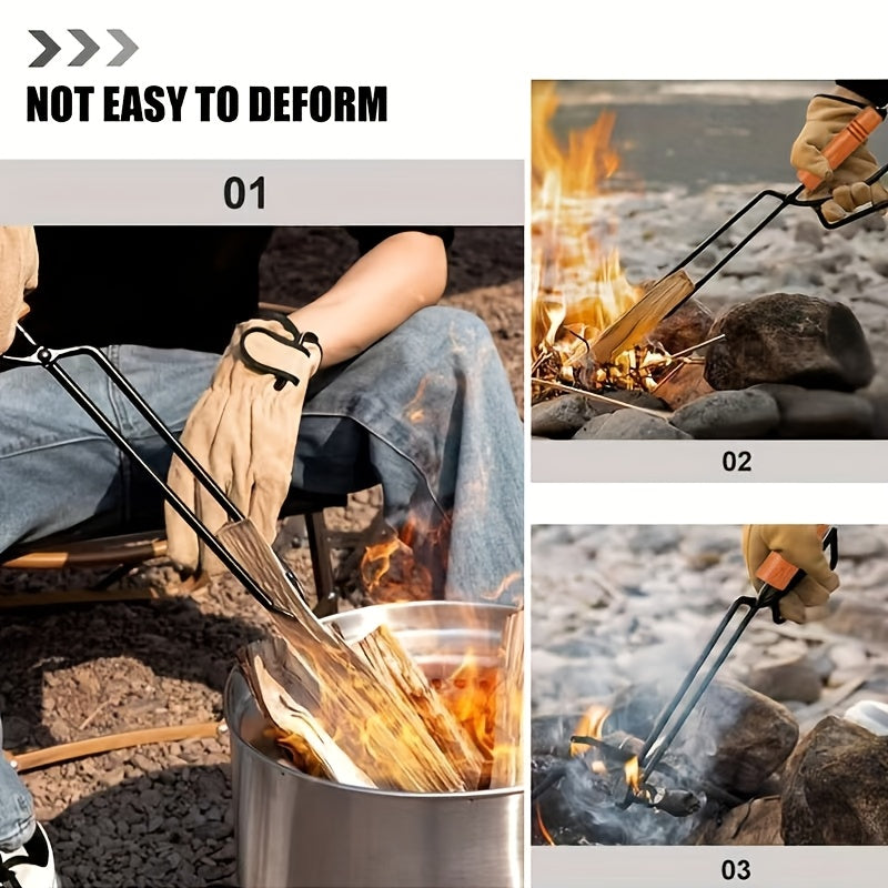 Charcoal Tongs for Outdoor Fireplaces and Campfires Heavy Duty Steel