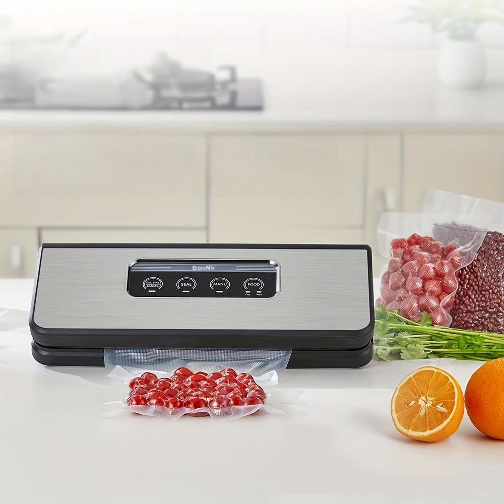 Vacuum Packing Machine seals food with 10 vacuum bags for wet dry storage