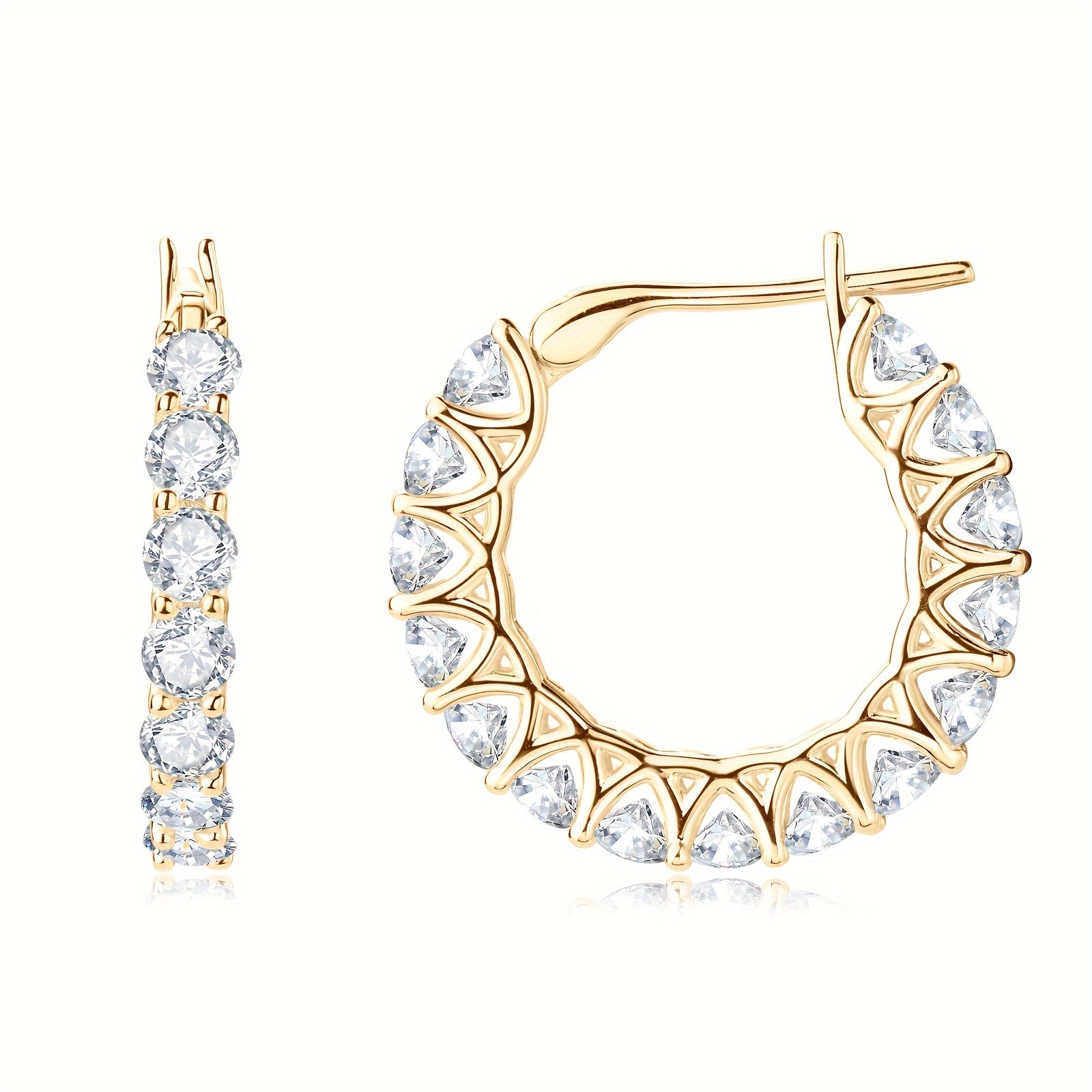 Sterling Silver Moissanite Earrings Round Full Circle 3mm 4mm Jewelry Gift