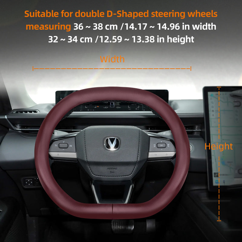 Universal Breathable PU Leather Steering Wheel Cover for Cars Black Burgundy Brown