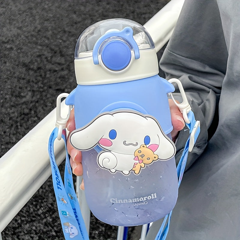 Portable Kuromi Water Bottle 690ml Plastic Straw Cup for Kids