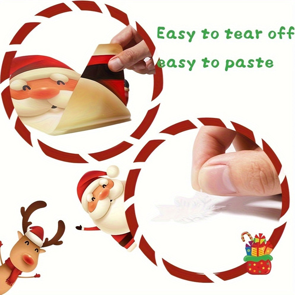 Christmas Electrostatic Window Stickers 4 Pack Vinyl Glossy Cartoon Art