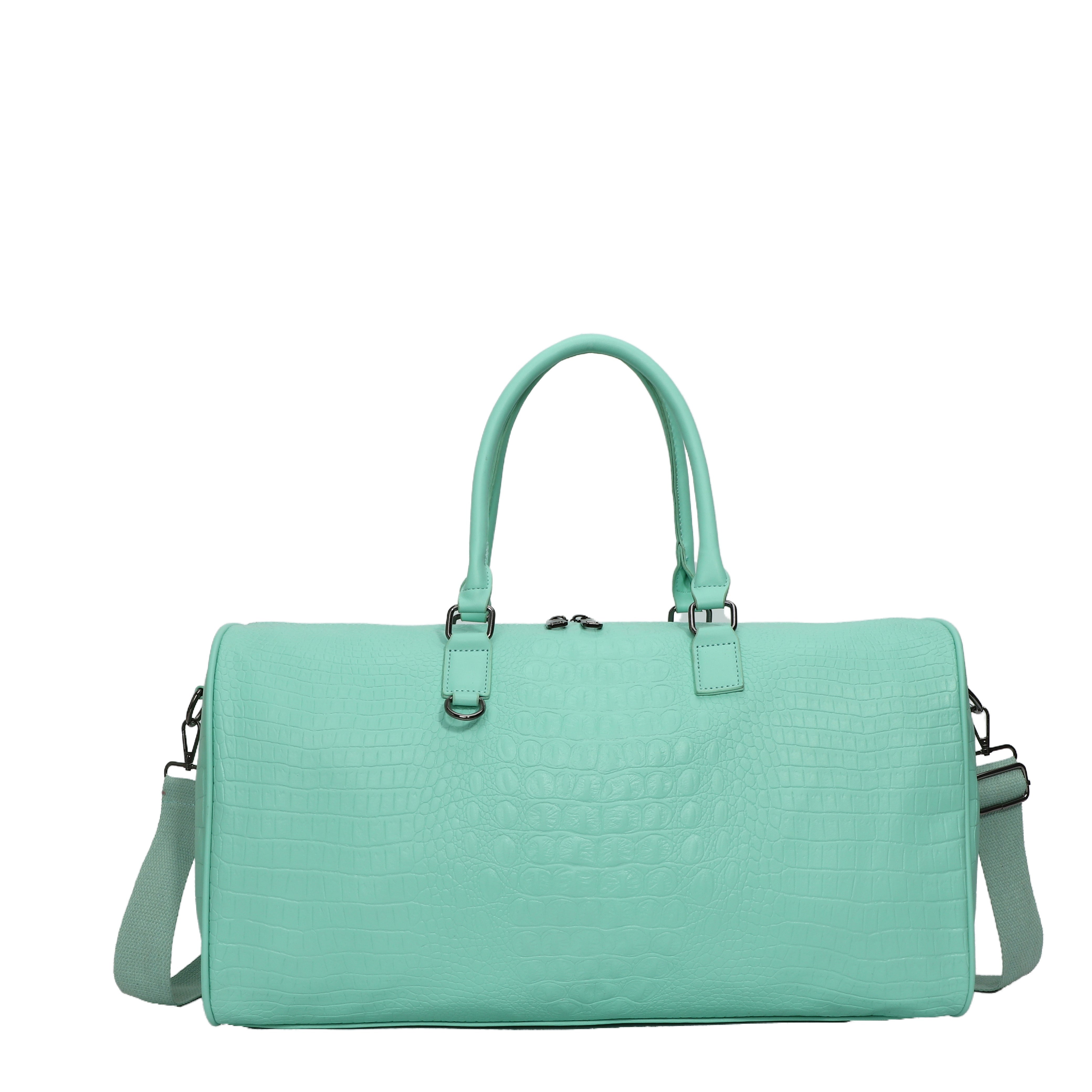 Faux Leather Crocodile Pattern Gym Tote Bag for Travel and Weekend Trips