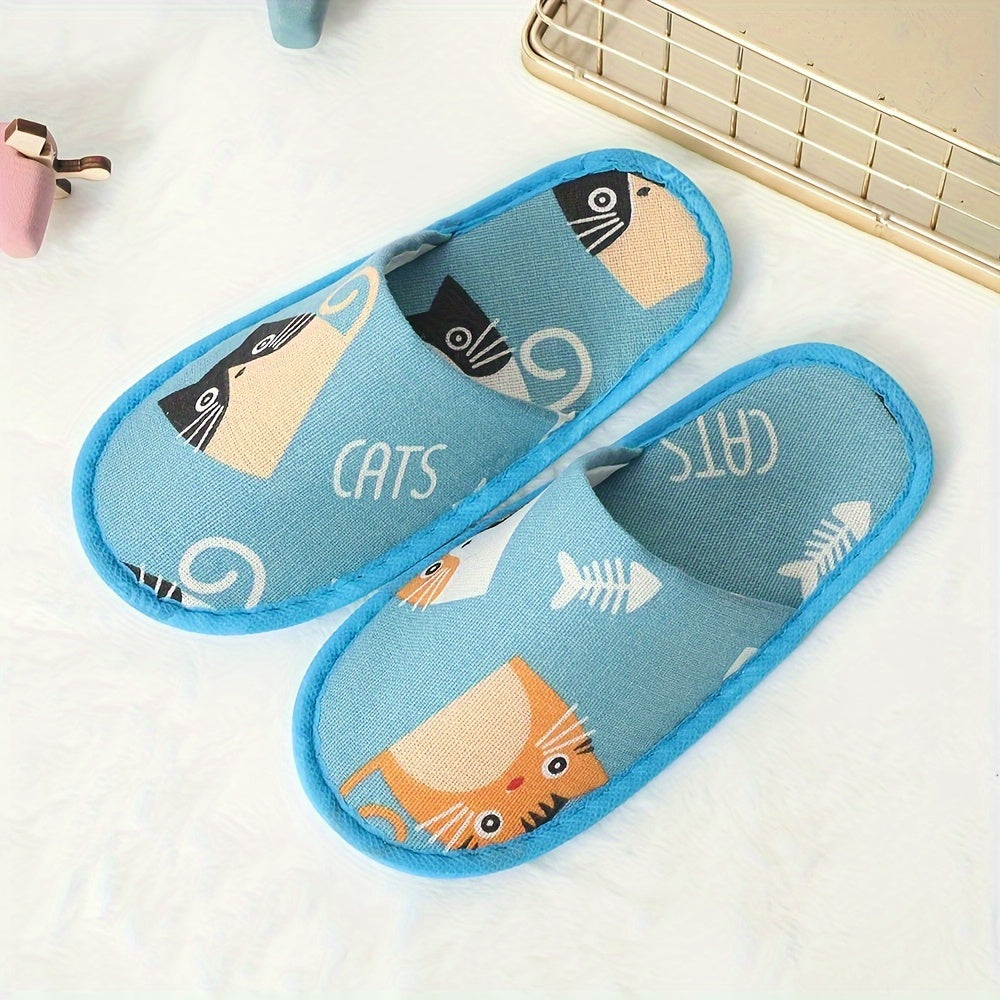 Kids' Cartoon Disposable Slippers Soft Fabric EVA Sole for Home Travel Hotels Camping and Parties