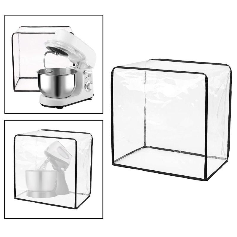 PVC aralashtirgich qopqog'i, shaffof va suv o'tkazmaydigan, 42.01x28.35x42.01 sm, chang o'tkazmaydigan aralashtirgich himoyachisi, oshxona saqlash va uyda foydalanish uchun, saqlash sumkasi bilan birga