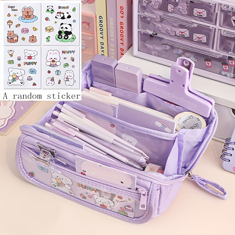 Canvas Stationery Bag with Large Capacity for Office School and Travel