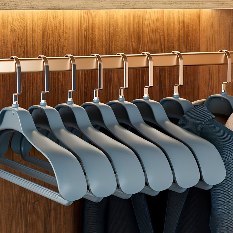 Heavy Duty Clothes Hangers Set of 5 Gray White Blue Rustproof Wrinkle Resistant for Home Organization