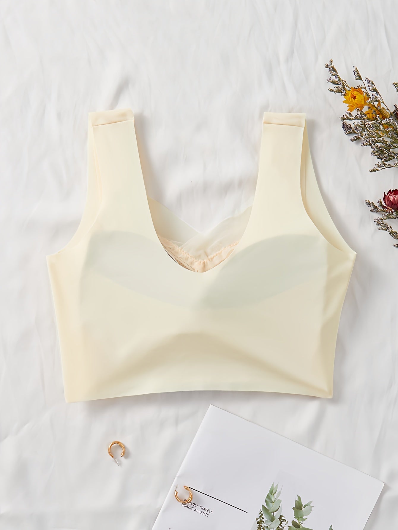 Ayollar uchun mustahkam dantel simsiz tank brasi – jozibador, qulay ko'taruvchi ichki kiyim va ichki kiyim.