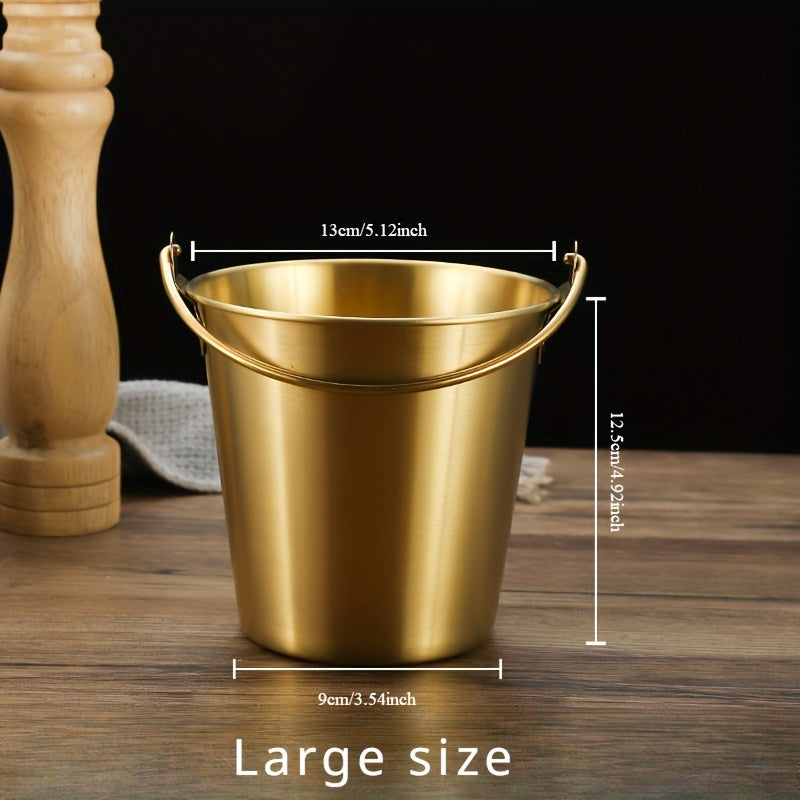 Qopqoq bilan oltin zanglamas po'latdan yasalgan muz idishi, sovuq ichimliklar va atıştırmaliklar uchun, Rojdestvo sovg'asi uchun ideal.