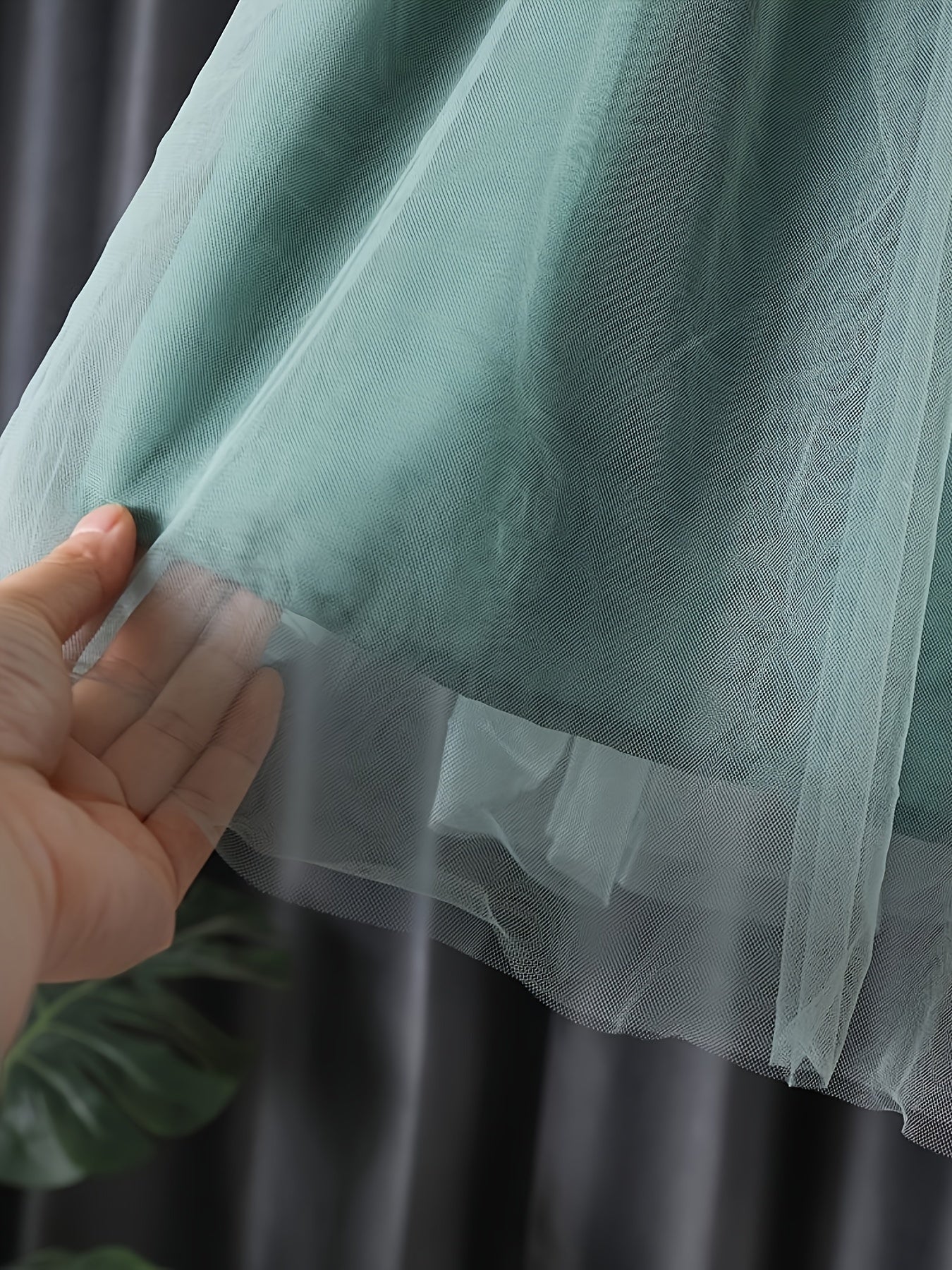 Girls Summer Floral Print Tulle Dress with Ruffle Trim and Knee Length