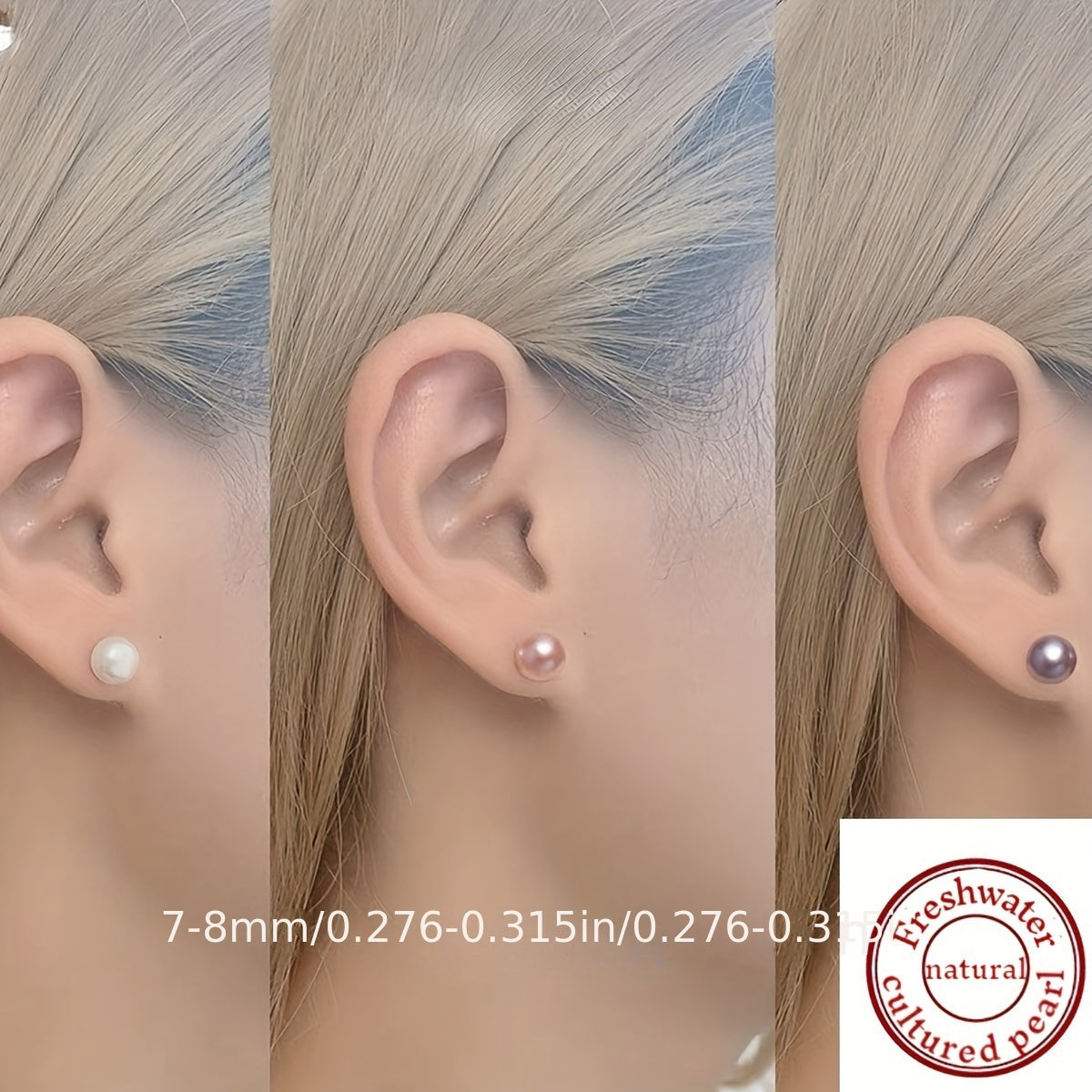 Tabiiy shaffof suvli marjonli sirg‘alar 7-8mm Minimalist zargarlik kundalik kiyim va sovg‘alar uchun