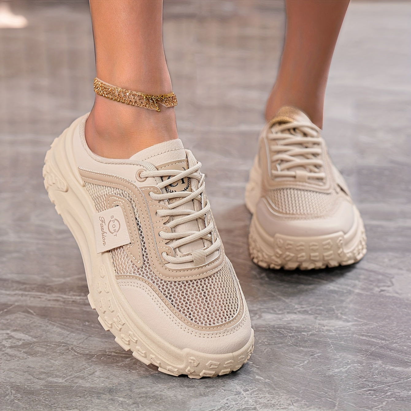 Women's Casual Slip-On Shoes Thick Sole Solid Color Round Toe PU Rubber Sole