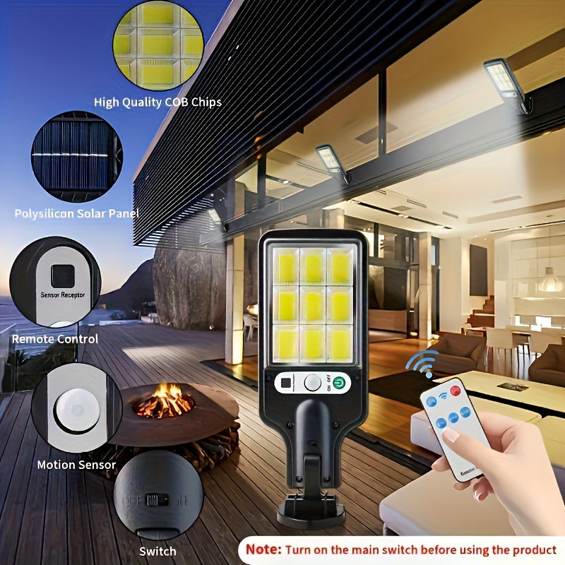 Solar Outdoor Wall Light with Motion Sensor 180° Coverage Solar Powered Floodlight