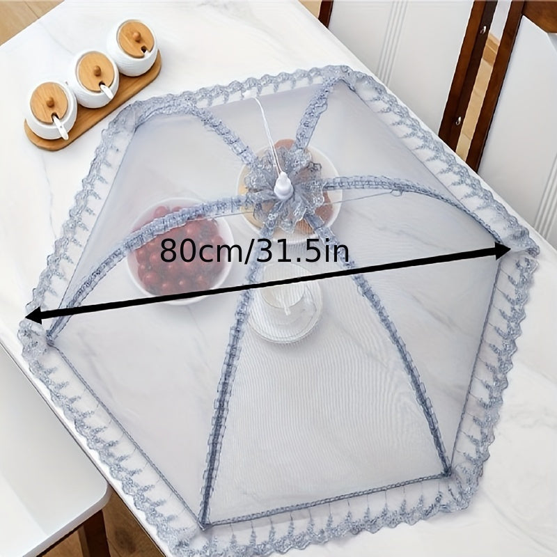 Foldable Food Cover for Indoor Outdoor Use, Fly-Proof, Reusable, Food Protection