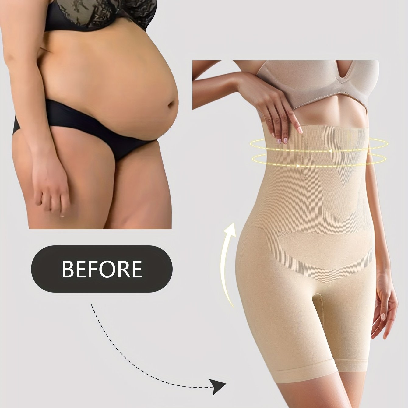 Jismni shakllantiruvchi yuqori belli shimlar, aylanishga qarshi texnologiya, ingichkalashtiruvchi va ko'taruvchi xususiyatlar, va nafas oladigan mato.