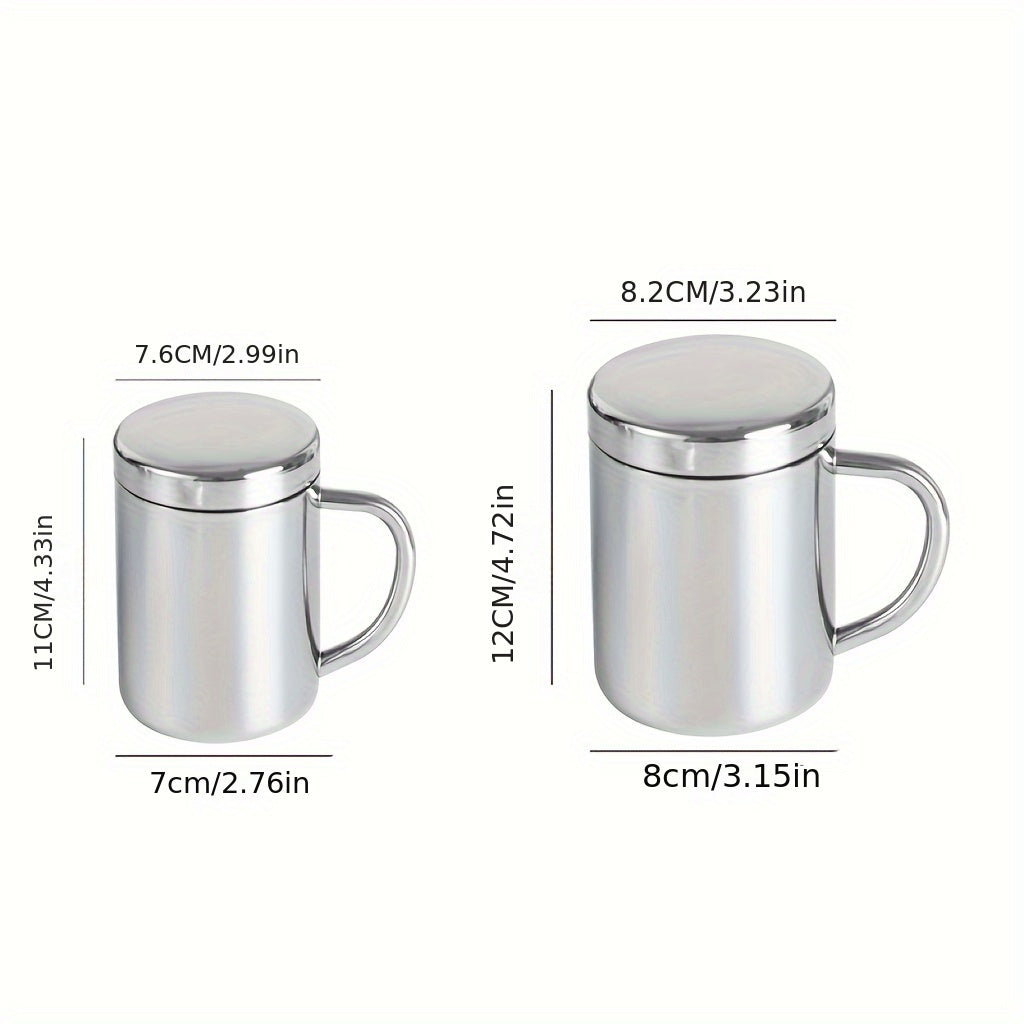 Stainless Steel Coffee Mug with Lid Double Wall Insulation Drinkware Gift
