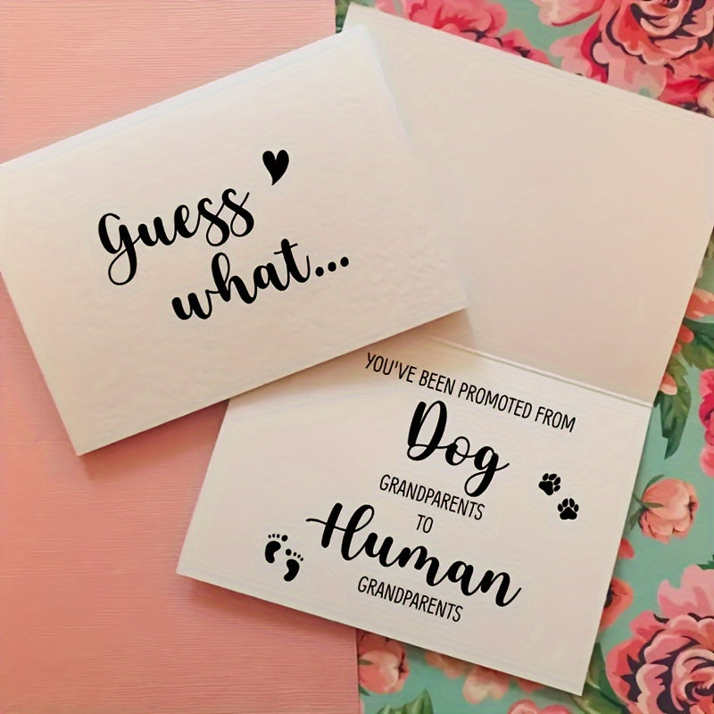Pregnancy Announcement Card with Envelope for Family and Grandparents