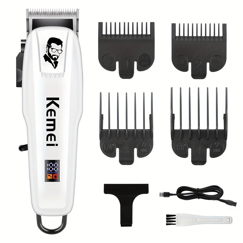 Электрическая машинка для стрижки волос с ЖК-дисплеем, перезаряжаемый литий-ионный аккумулятор, профессиональная головка для бритья для салона или дома